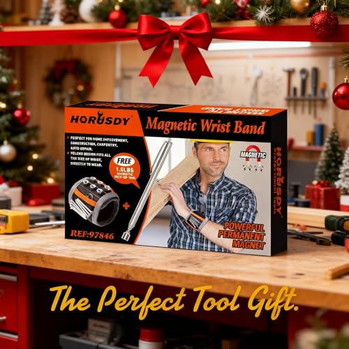 image for HORUSDY Magnetic Wristband, Gifts for Dad, with Strong Magnets for Hol