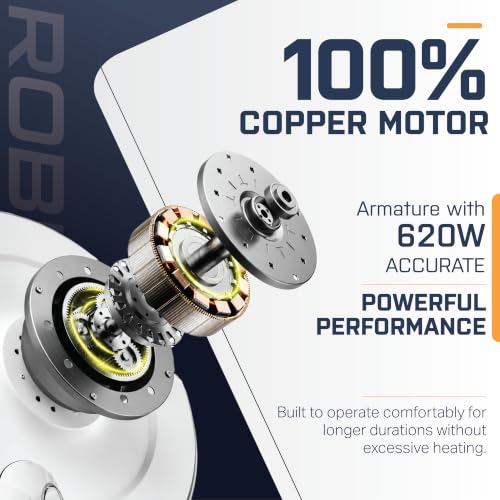 Robustt 620W Heavy Duty Air Blower Machine I 16000 RPM I 5-Variable Speed I 3.5M Long Wire I 3.7 m³/M Air Flow I Copper Motor I Ideal for Cleaning, Home, Car, Leaf Blower and PC I 1 Year Warranty - Image 7