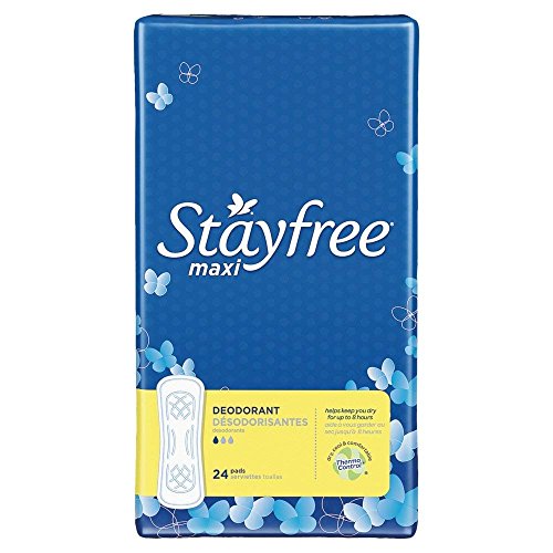 Stayfree maxi pads regular absorbency deodorant - 8 packs of 24