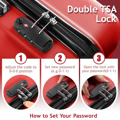 Karl Home LS2107 Luggage Set Of 3 Hardside Carry On Suitcase Sets With Spinner Wheels & Tsa Lock, Portable Lightweight Abs Luggages thumb #1