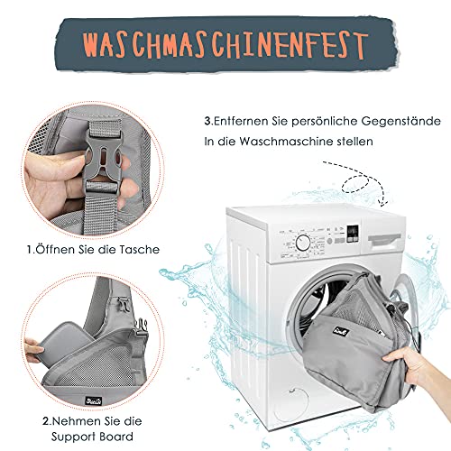 Eyein Hundefreundlich Tragetücher Hunde, atmungsaktiv Hände frei Reisetasche für kleine Haustiere mit verstellbaren Trägern Hartfaserplattenboden Sicherheitsgurt, für Hunde unter 2.8kg, Grau