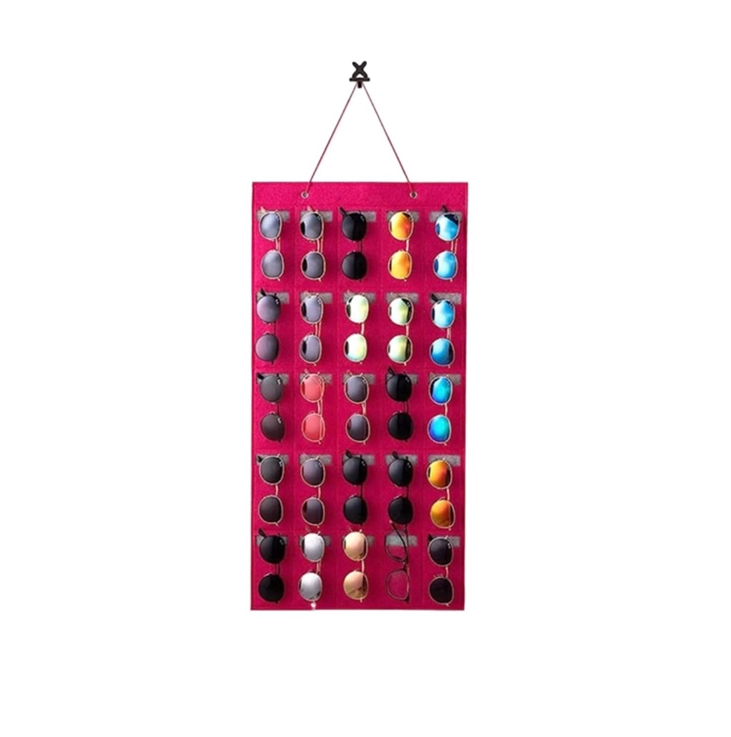 Occhiali Espositore Portaocchiali da Parete con 25 Scomparti for Appendere Gli Occhiali da Sole Sunglasses(Pink)
