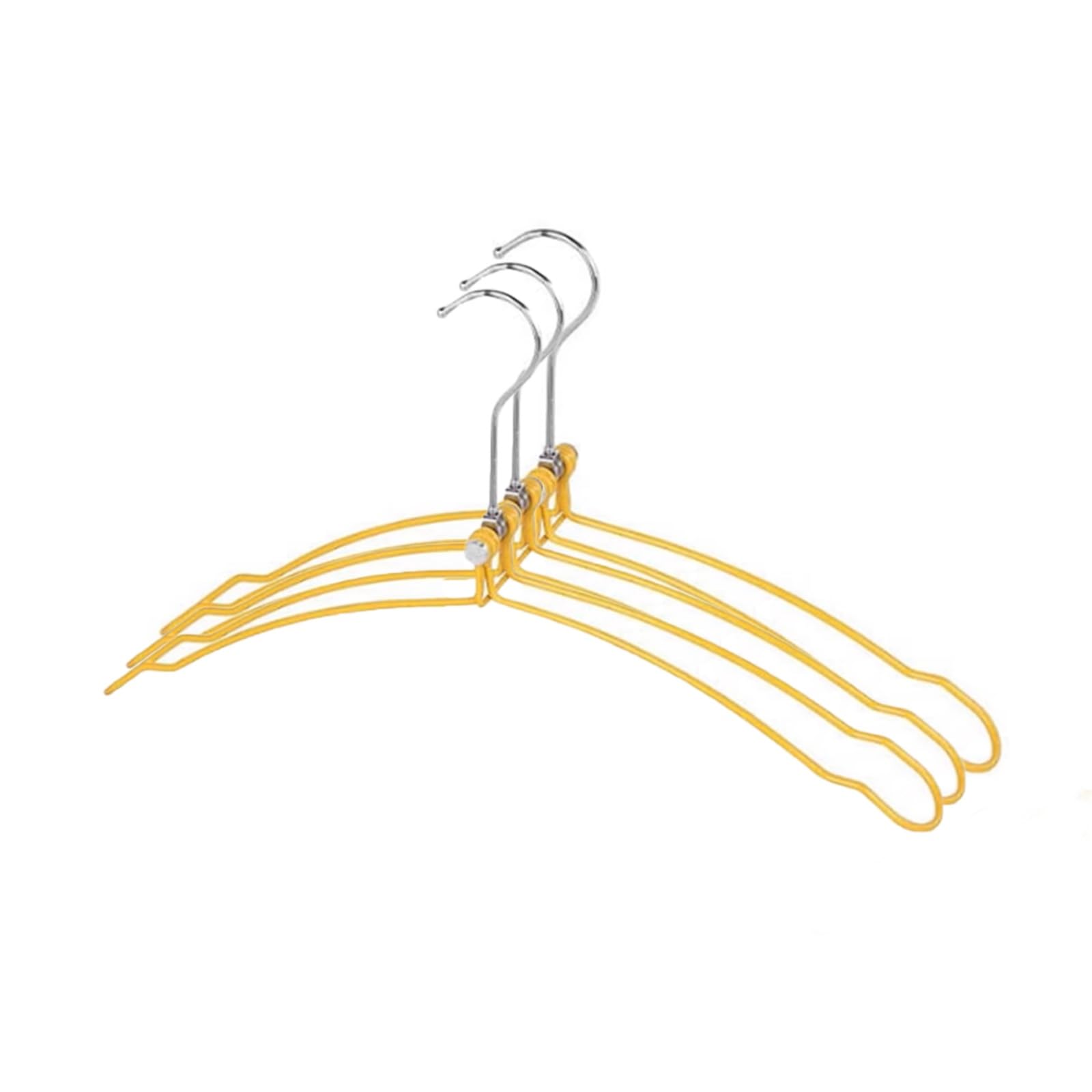 Perchas ahorradoras de Espacio, Perchas, 3 Perchas Plegables de Metal para Ropa mojada, Perchas portátiles Que ahorran Espacio, Accesorios de Viaje para Acampar al Aire Libre.(Yellow)