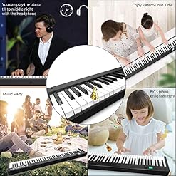 Piano pliant portable 88 touches avec pédale de sustain et sac de transport - Les Beatles, Paul McCartney, John Lennon, RIngo Starr, George Harrison Piano pliant portable 88 touches avec pédale de sustain et sac de transport – Image 4