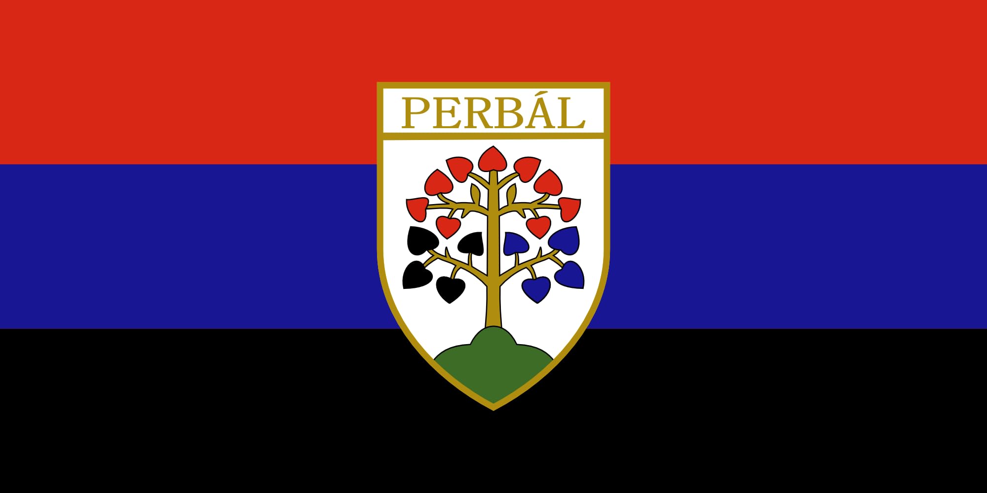 Drapeau Large Perbál pour pavoiser votre balcon lors des fêtes culturelles