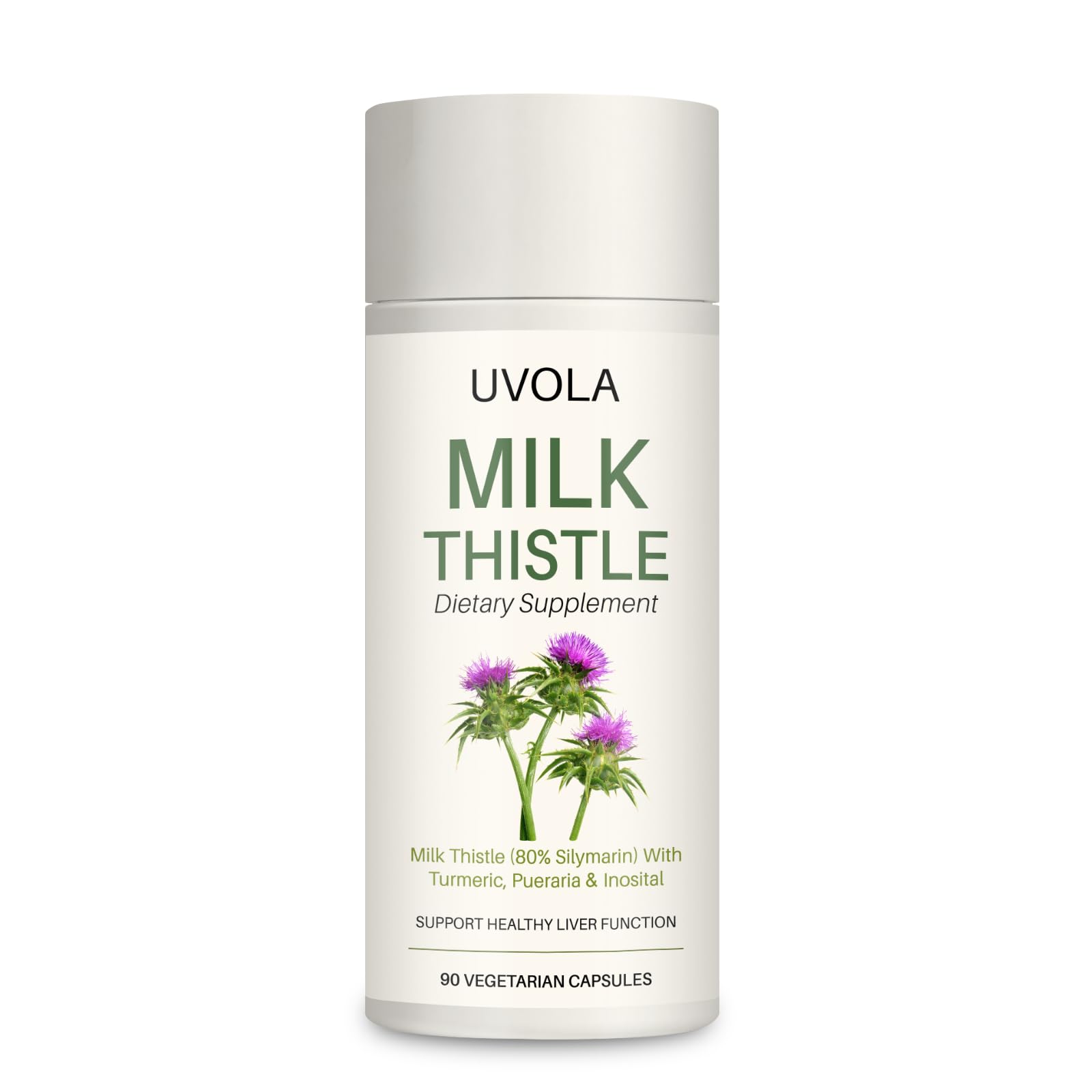 Milk Thistle Liver Support Supplement, 80% Silymarin Formula for Natural Detox Support & Healthy Digestion, 300mg, 90 Capsules
