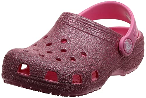 Crocs Kids' Classic Glitter Clog , Pink Lemonade, 11 Little Kid