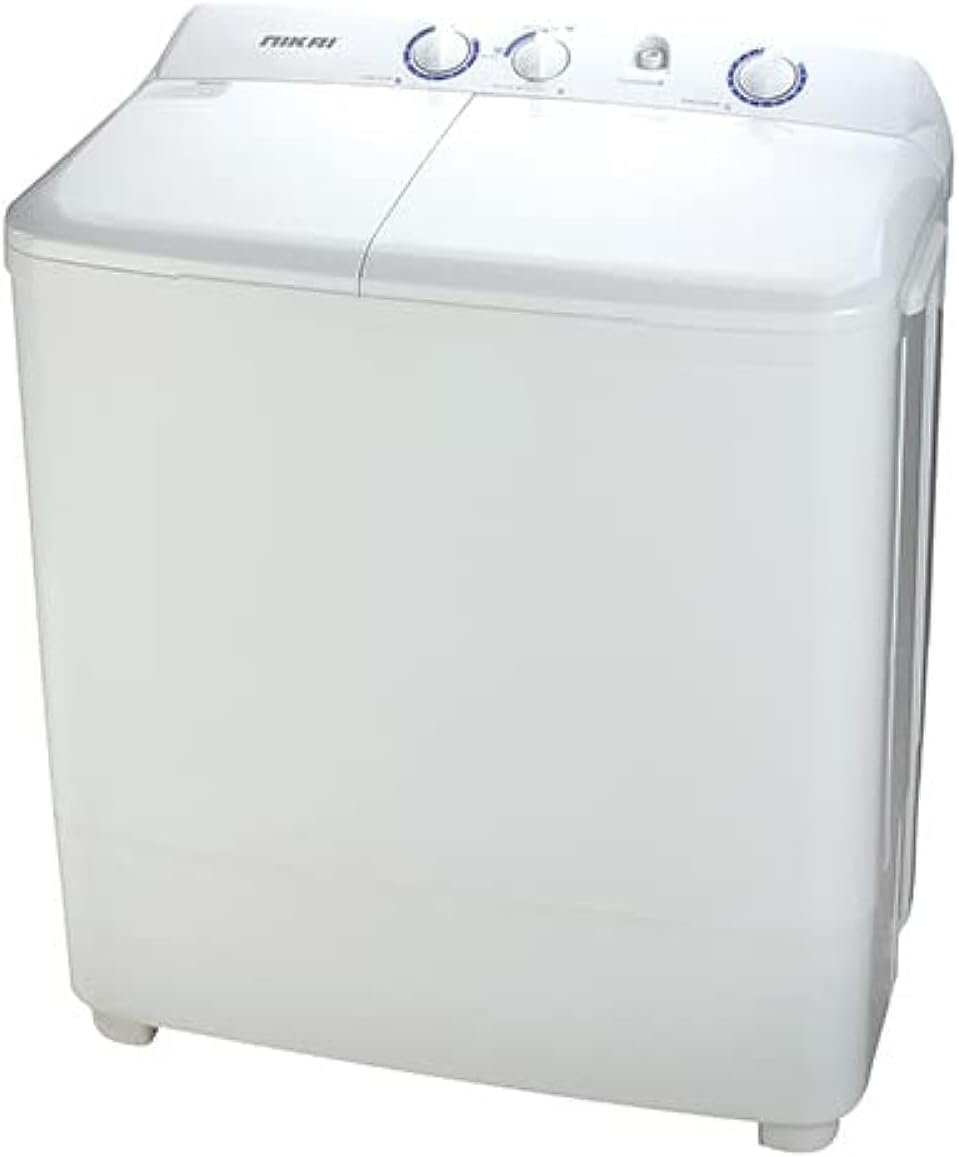 Nikai 7Kg Semi-Automatic Top Load Twin Tub Washing Machine with Quick Wash & Auto Balance Control, Silent Operation, Powerful Pulsator, Rust-Proof Body - NWM700SPN8 (White)