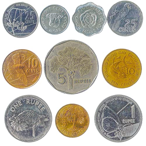 Seychelles 10 Mixed Coins | Cents | Rupees | Exotic Sea Animals | Since 1972