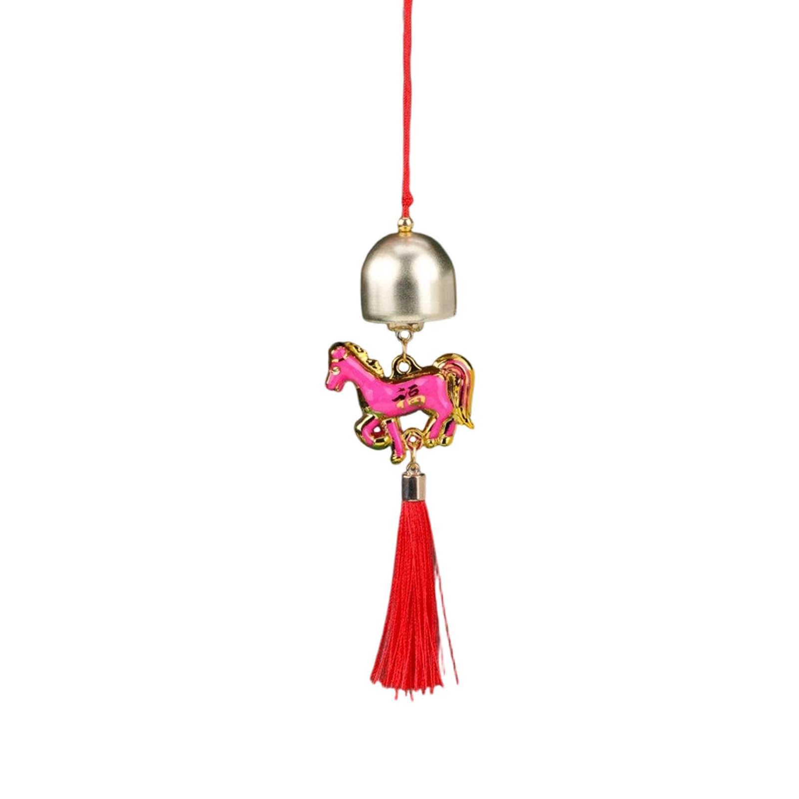 Chinese New Years Horse Ornament Car Hanging Ornament Bells Zodiacs Horse Pendant Charm with Tassels Fengshui Ornaments Charm Pendant with Tassels