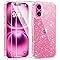 AROYI 3 In 1 Clear Glitter Case Compatible With IPhone 16 Case With 2 Tempered Glass Screen Protector, Soft Bumper Anti-Scratch Sparkle Bling Women - View #3
