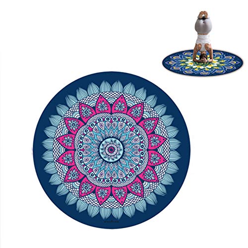 YCKZZR Yoga Mat - Non Slip Yoga Mat,Round, Suede, Natural Rubber Yoga Mat,Free of PVC And Other Harmful Chemicals,Ideal for Yogis(150 X 150 X0.5Cm),H