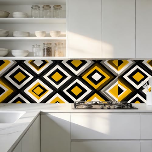 Image of Nuxovilar Rhombus Geometric Peel and Stick Wallpaper 15.75 inchx39.37 inch Vinyl