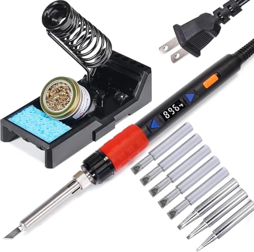 YIHUA 928D-III 110Wはんだごて ハイパワー 6Dこて先Ｘ5本 デジタル表示 温度制御型（90°C ~ 480°C） スイッチ付き ライトステンドグラス作業