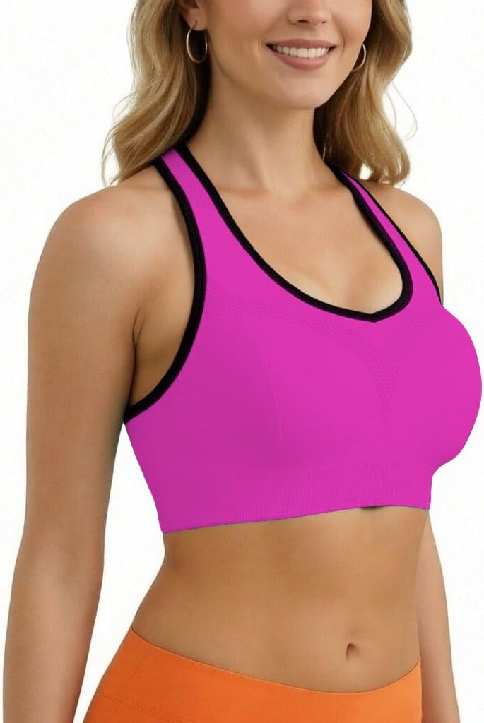 Match Racerback Sports Bras for Women – Padded Seamless Strappy Workout Tops for Yoga Gym Runing Fitness Sports Bras - Image 6