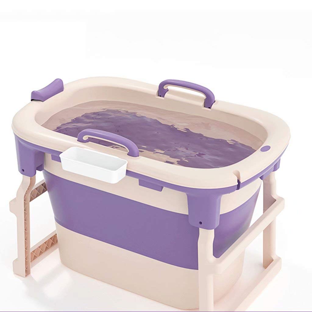 Portable Bathtub for Adults Children and Baby,Foldable Bathtub Simple Bath Tub Home SPA Bathtub,size:102 * 71.5 * 66cm,Purple-A