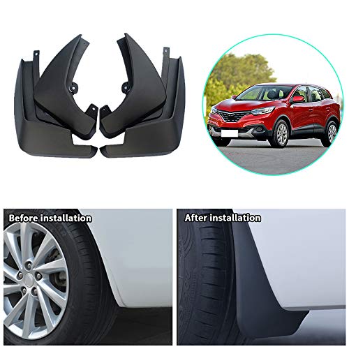 Cobear Avant Arrière Garde-boues Bavettes de Auto pour R enault Kadjar 2016-2019 Personnalisation de la Voiture et Armatures de Caisse Noir 4 pièces/Ensemble