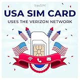 travSIM Prepaid SIM Karte für die USA | 50 GB Mobile Daten mit 4G/5G Geschwindigkeit | Unbegrenzte Anrufe und SMS in die USA | Diese US SIM Karte verwendet das Verizon Netz | 30 Tage lang gültig.