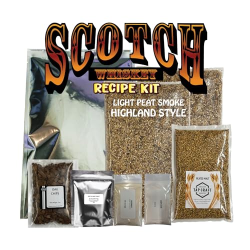 Tapcraft - Scotch Whiskey Light Peat Mash and Fermentation Ingredients Kit - Make Your own Scotch at Home - Gift for Scotch Lovers - Great Gift Idea - Gifts for Him - Gifts for Dad