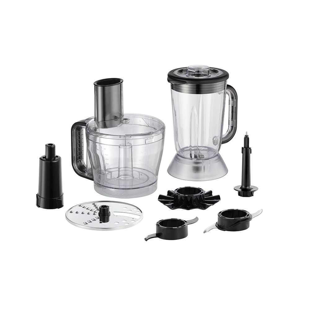 Russell Hobbs Procesador de alimentos, batidora/picadora/molinillo/cortador de verduras en rodajas, con jarra, amasa, cortar en rodajas, pica y ralla, 900 W max, Desire Matte Charcoal 27111-56