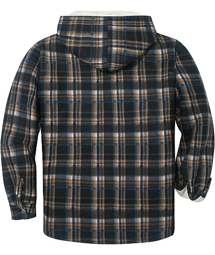 Image of GEEK LIGHTING Men's Flannel Shirts Jacket Sherpa Lined Fleece Plaid Hoodie Long Sleeve Winter Warm Coat