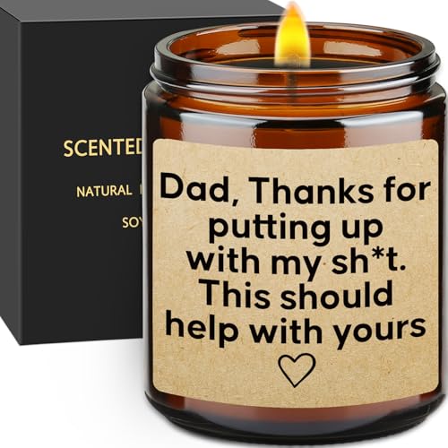 Dad Birthday Gifts, Christmas Gifts from Daughter Son Kids, Husband Gift from Wife, Grandpa Father's Day Gift for Dad Boyfriend Who Wants Nothing, Mens Funny Presents Bonus Daddy, Scented Candle