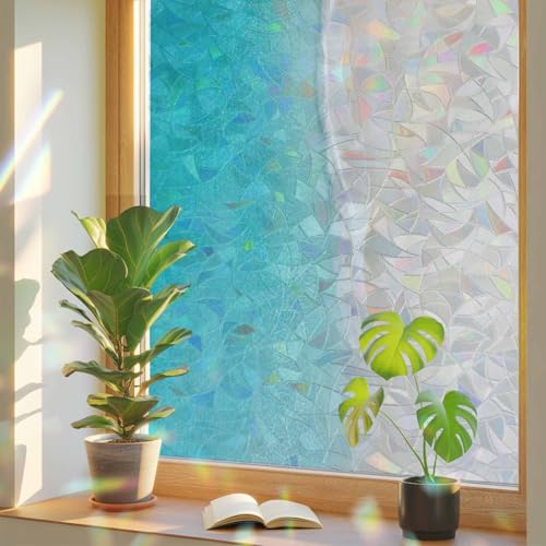 Película de privacidad para ventana teal beige 17.7 x 39.3 miniatura 1