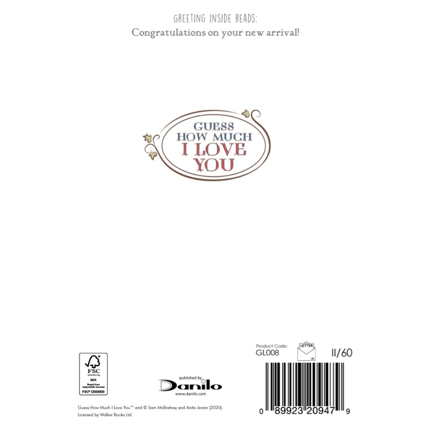 Danilo Glückwunschkarte „Guess How Much I Love You“ Für Mädchen – Mit Umschlag, Pastellfarben