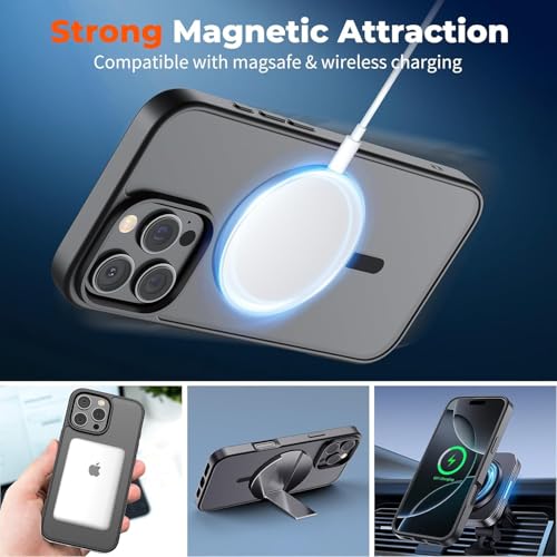 Image of AIBEX Protective OStand Case Compatible for Apple iPhone 16 MagSafe Compatible | Slim Back Cover with Camera Lens Protection, Strong Magnetic Support & Anti-Slip Grip | Military Grade Drop Protection