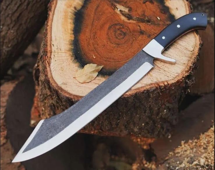 Handmade J2 Steel Full Tang Combat Machete, Perfect Micarta Grip, 20 Inch Long Machete with Leather Sheath