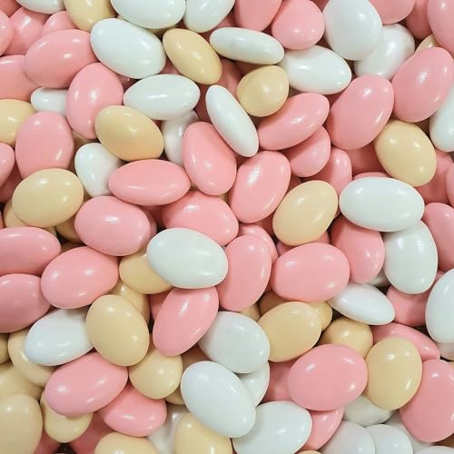 Dragées chocolat intérieur GUIMAUVE variation de Rose Mauve Parme ivoire 500g - pas cher - environ 125 dragées - Fabrication artisanale en Fance - sans...