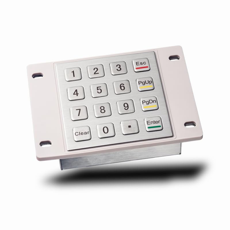 Klawiatura numeryczna 4x4 ze stali nierdzewnej o stopniu ochrony IP65 z wodoodporną silikonową osłoną do samoobsługowych myjni samochodowych na zewnątrz(PS2,Layout 5)