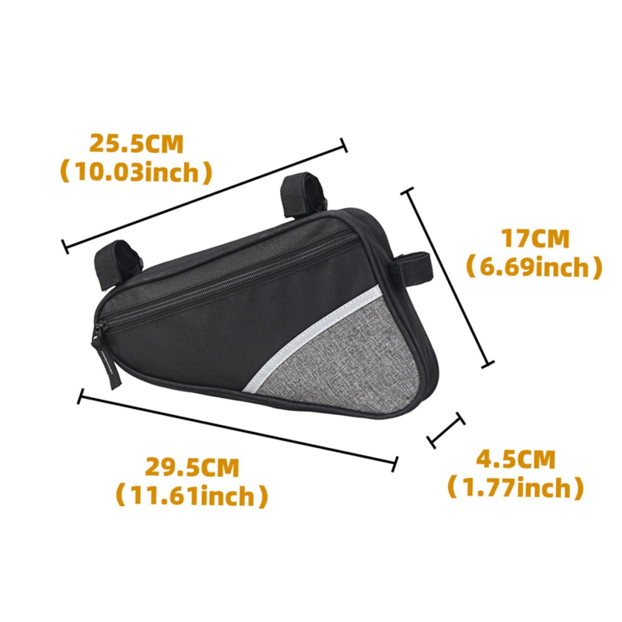 ifundom Bike Triangle Bag Front Frame Pouch for Mountain and Road Bikes Durable Grey Design for Outdoor Cycling Gear and Tool Storage