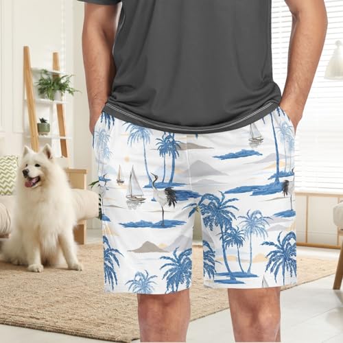 visesunny Mens Pajama Shorts Casual Shorts Men Sleep Pants Breathable Lounge Pj Bottoms Grey Sweat Shorts with Pocket S-XXL2