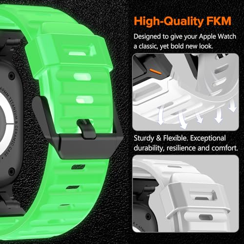 Image of KADES Rugged TPU Sport Band for Apple Watch Ultra 3 /2 /1 49mm, Metal Connectors for Apple Watch Series 11 /10 /SE3 46mm Series 9 /8 /SE2 /7 /6 /SE /5 /4 /3 /2 /1 45mm /44mm /42mm