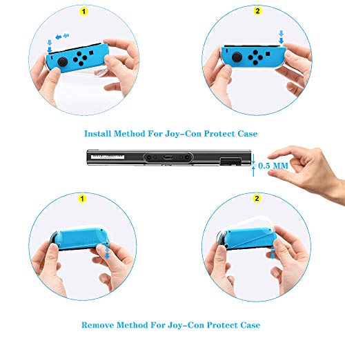 Image of Dockable Clear Case for Nintendo Switch, FANPL Protective Case Cover for Nintendo Switch and Joy Con Controller- Crystal Clear