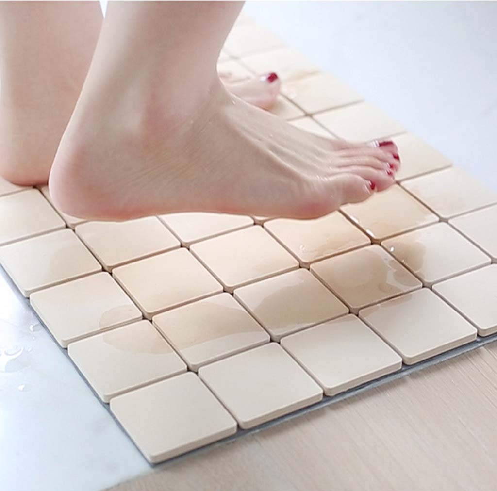 Tapis de salon en diatomée absorbant au design plaid pour une maison toujours sèche