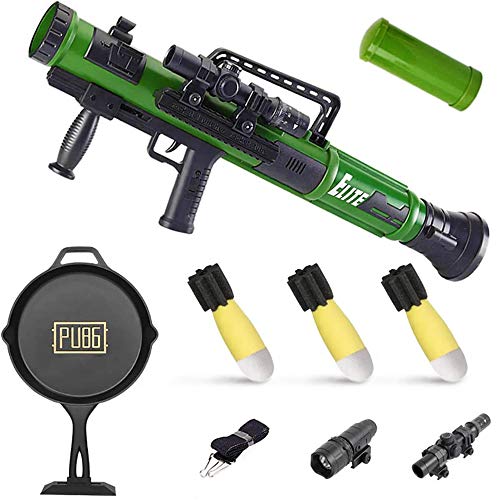 KoudHug Military Toy Rocket Launcher Set, Worker Tactics Missile Mortar Air Gun Toy with 3 Safety LED Foam Shell - Artillery Launcher Best Gift for Boys & Girls - Great for Outdoor Play (Green A)