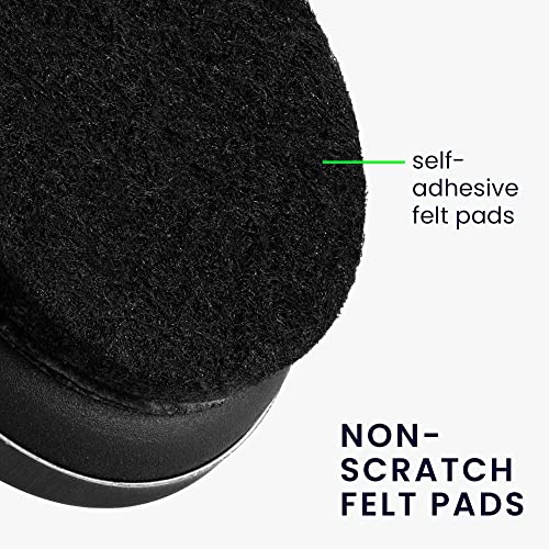 kwmobile Bürostuhl Gleiter 5er Set - Bodengleiter für Schreibtischstuhl 10mm x 22mm - Drehstuhl Füße Parkett Fliesen - Stuhl Fußgleiter - schwarz