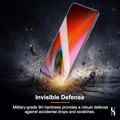 Image of Tempered Glass for OnePlus Nord 2 | 2T | CE (6.43 Inch) Military Grade 9H Screen Guard, Anti-Scratch, Shatterproof, Edge-to-Edge Full Coverage - Black Border