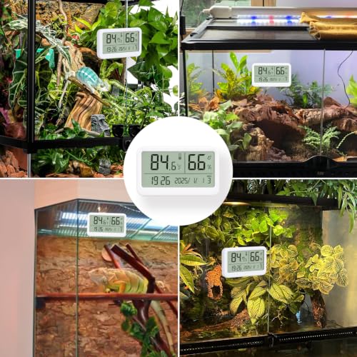 Image of Magnetic Reptile Thermometer and Humidity Gauge for Bearded Dragon Accessories, Reptile Tank Accessories for Jumping Spider, Leopard Gecko, Hermit Crab, Gecko, Ball Python, Lizard