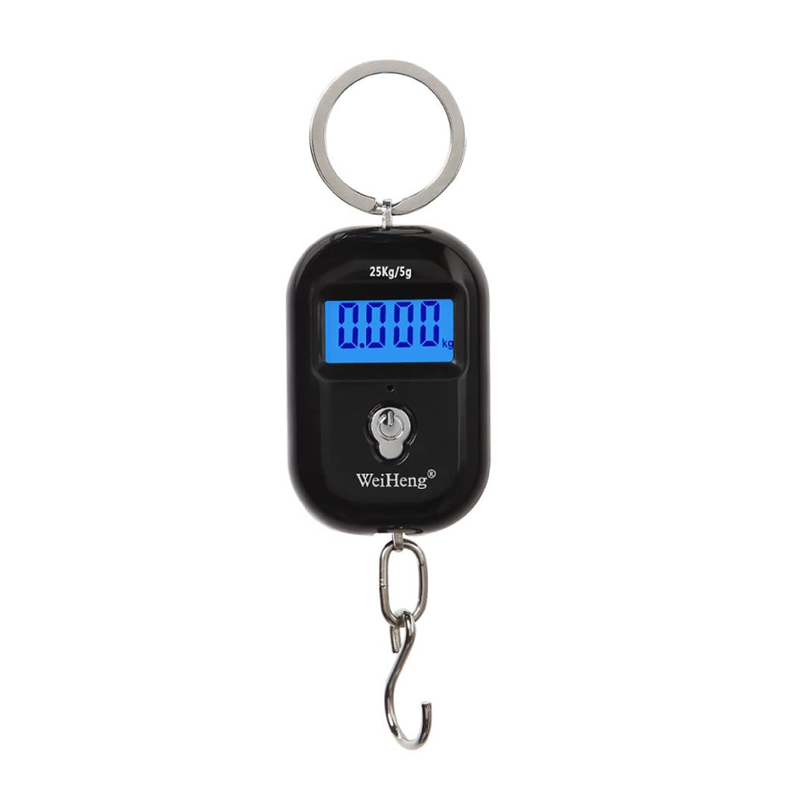 JFDBGU Mini Digital Scale Electronic 25Kg 5g Luggage Hook Pocket Hanging Fishing Scale LCD Kitchen Steelyard Weight with Backlight(C)