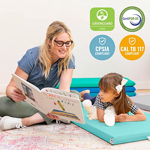 Image of ECR4Kids SoftZone Rainbow Rest Mat, 2in, Sleeping Pad, Contemporary, 5-Piece