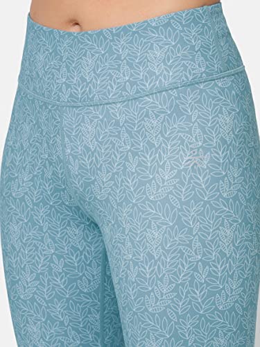 Image of CULT High Waist Running Tights with Side Pocket | Geometric Print | Breathable | Moisture-Wicking | Curved Hem