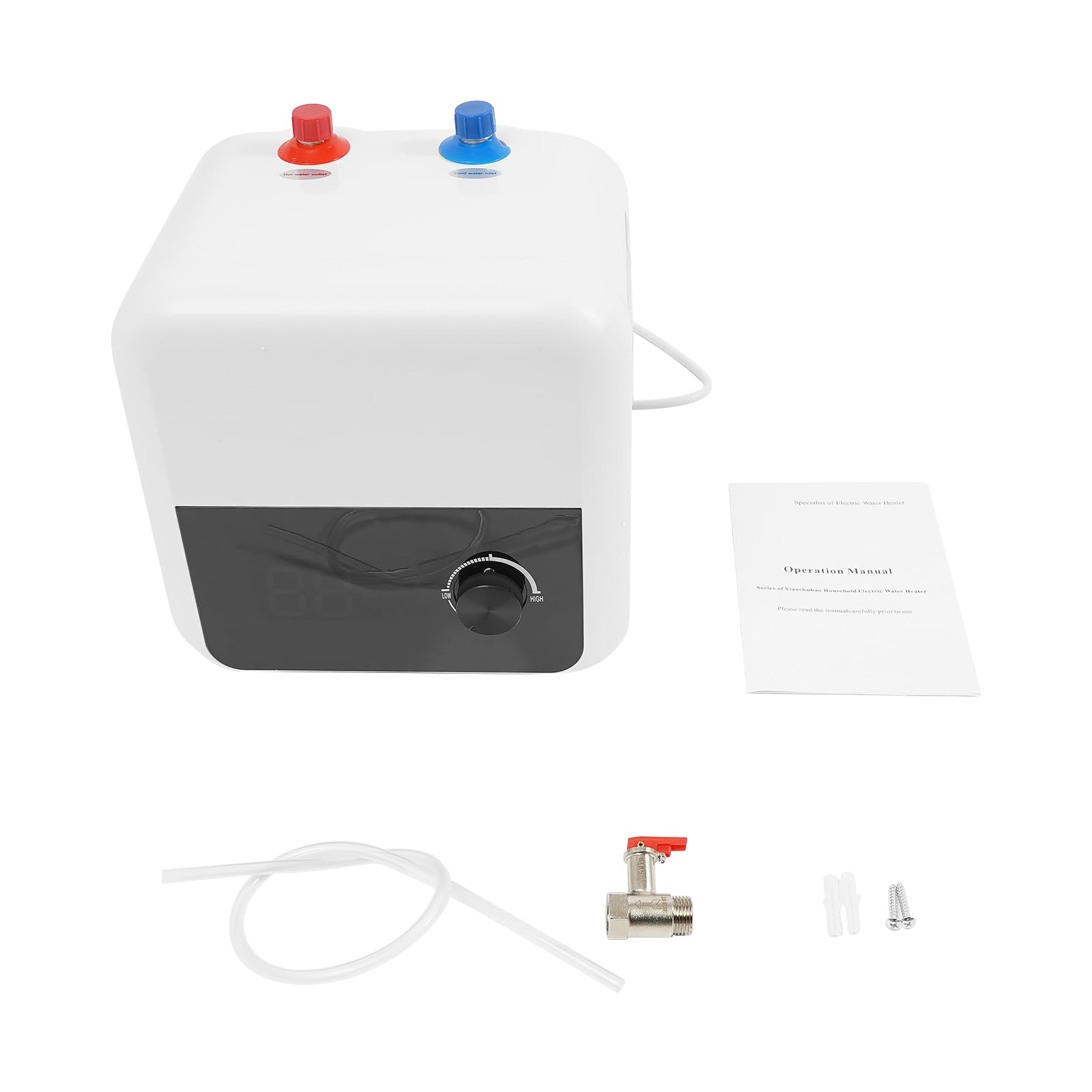 Caldaia scaldabagno 8 litri, piccolo scaldabagno da 1500 W, scaldabagno elettrico, 30 – 65 °C, scaldabagno per la cucina