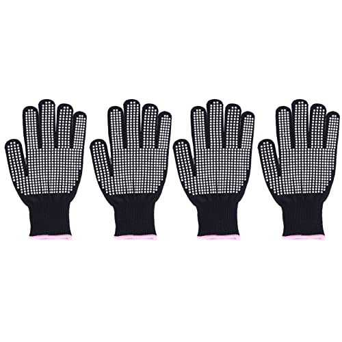 Jerliflyer 4 Guantes Resistentes al Calor, Manoplas antiescaldaduras de Alta Temperatura con protuberancias de Silicona para un Mejor Agarre (Borde de Polvo de Silicona de Doble Cara Blanco)