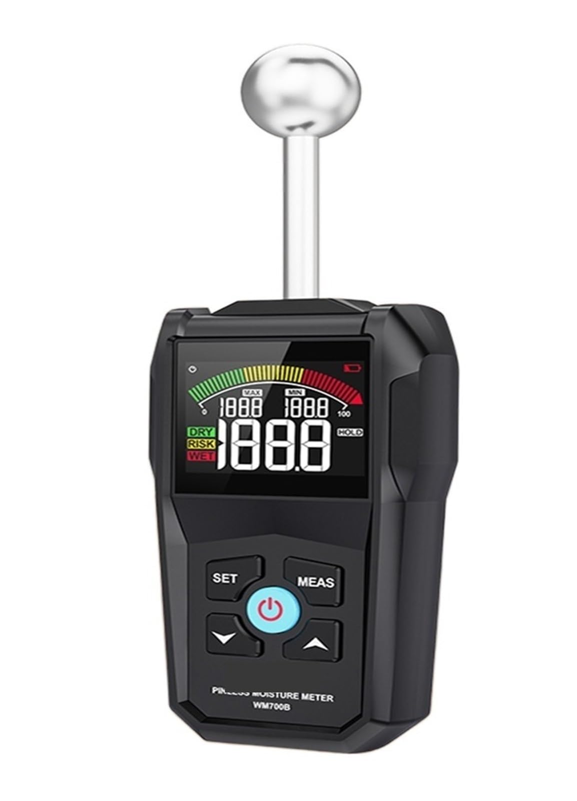 Moisture Meter, Digital Wood Moisture Meter Non-Contact Timber Damp Detector LCD Screen Hygrometer Alarm Humidity Tester Moisture Detector