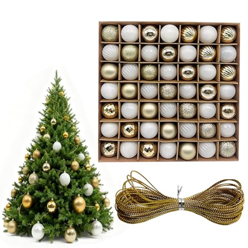 LIUYIDM Weihnachtskugeln Klein 49 Stück Weihnachtskugeln Plastik 3cm...