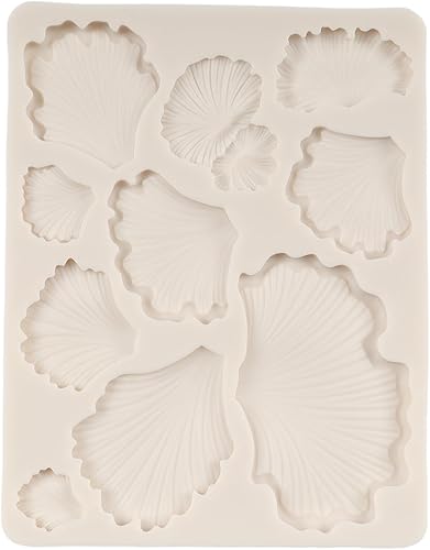 Miniatura 3 de QDMOLDS Moldes de hongos para fondant, moldes de silicona para hongos, moldes de chocolate con hojas de ginkgo biloba para decoración de pasteles,