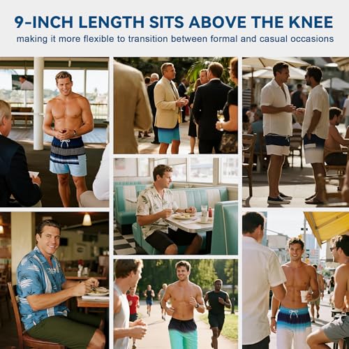 American Trends Mens Swim Trunks with Compression Liner 9 inch Borad Shorts Bathing Suits Quick Dry Swimming Swimwear M-3XL 5